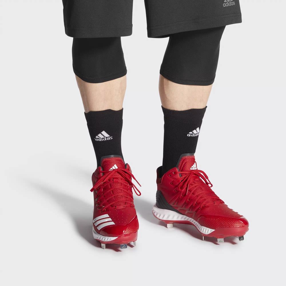 Adidas Icon Bounce Mid Spikes De Beisbol Rojos Para Hombre (MX-26518)